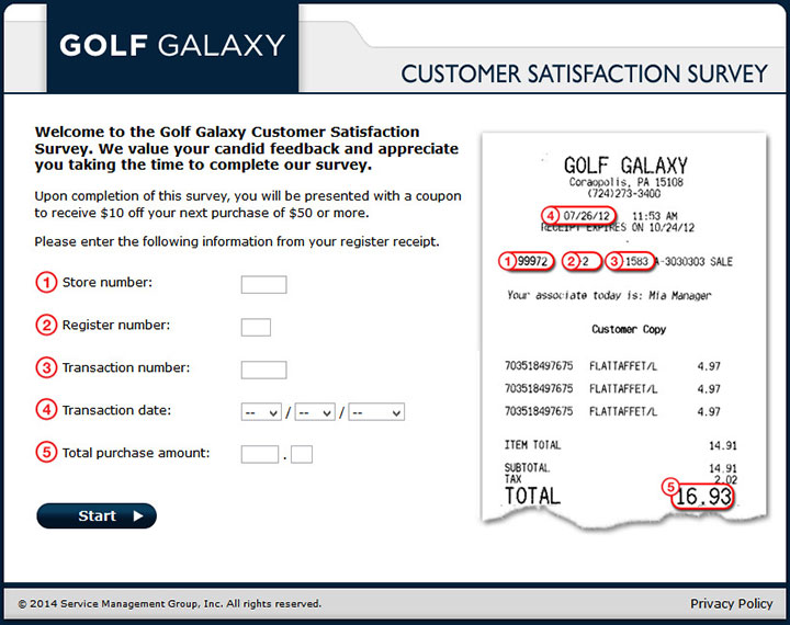 www.golfgalaxy.com/feedback – Golf Galaxy Customer Survey